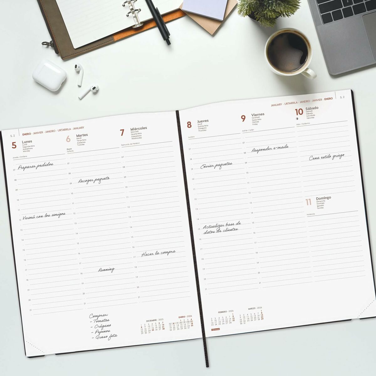 Agenda Finocam Negro 21 x 27 cm