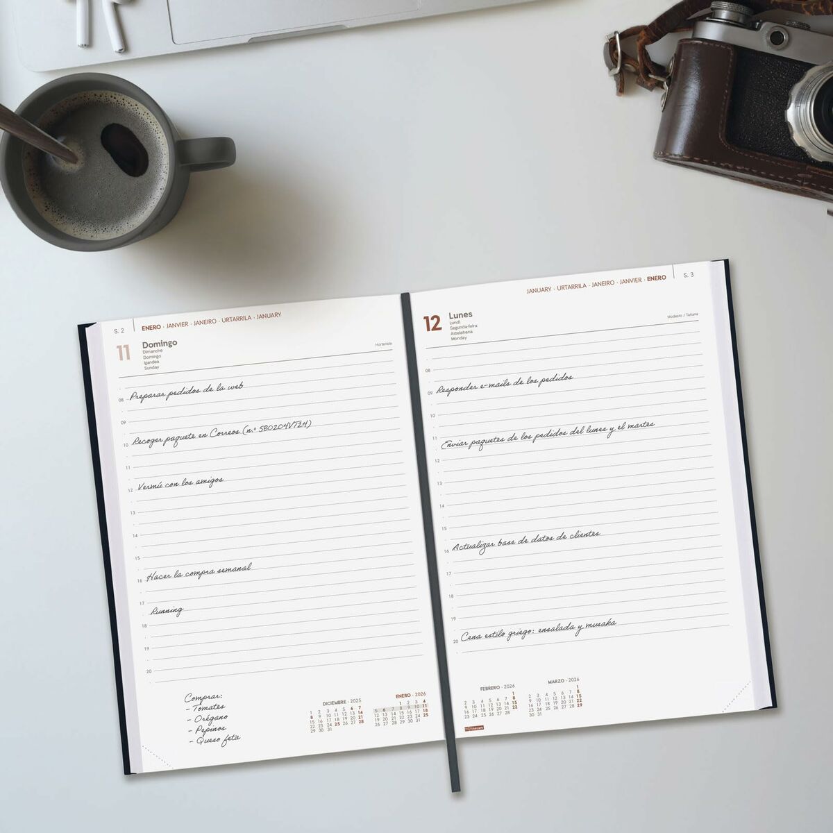 Agenda Finocam Negro 16,5 x 24 cm