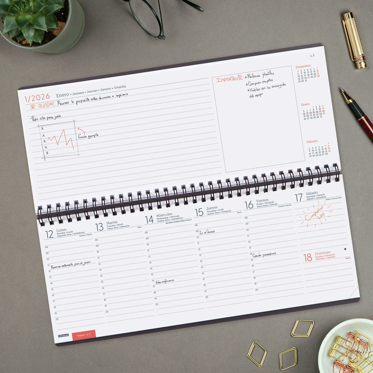 Organizador Finocam Gris Papel 29 x 11,6 cm