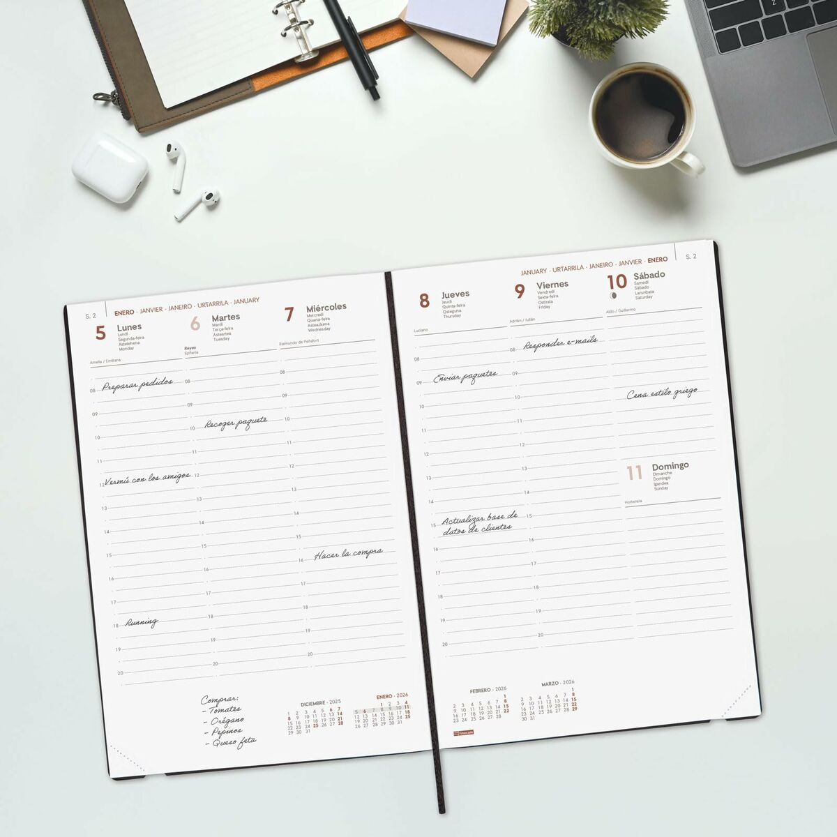 Agenda Finocam Negro 16,5 x 24 cm