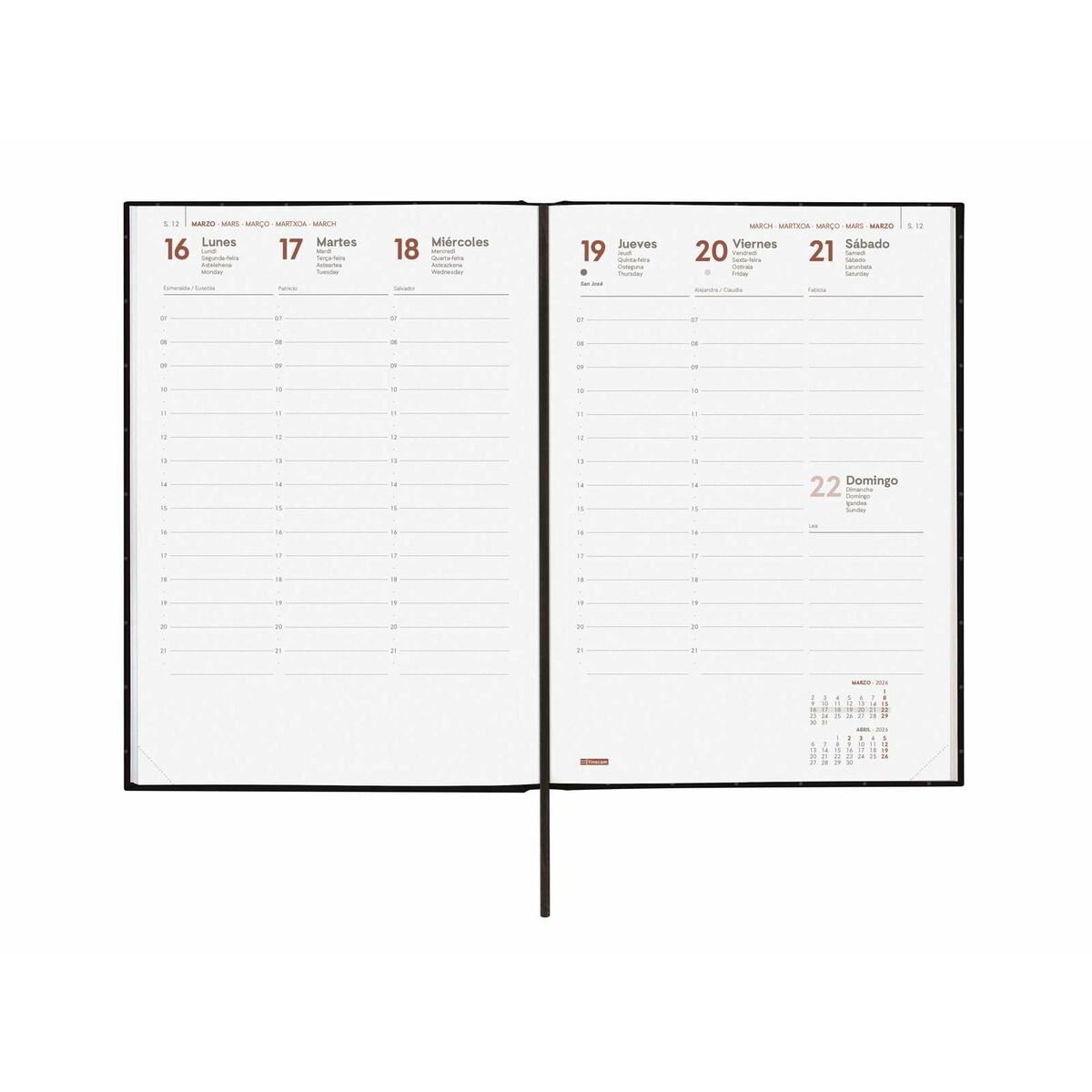 Agenda Finocam Negro A5 14 x 20,4 cm