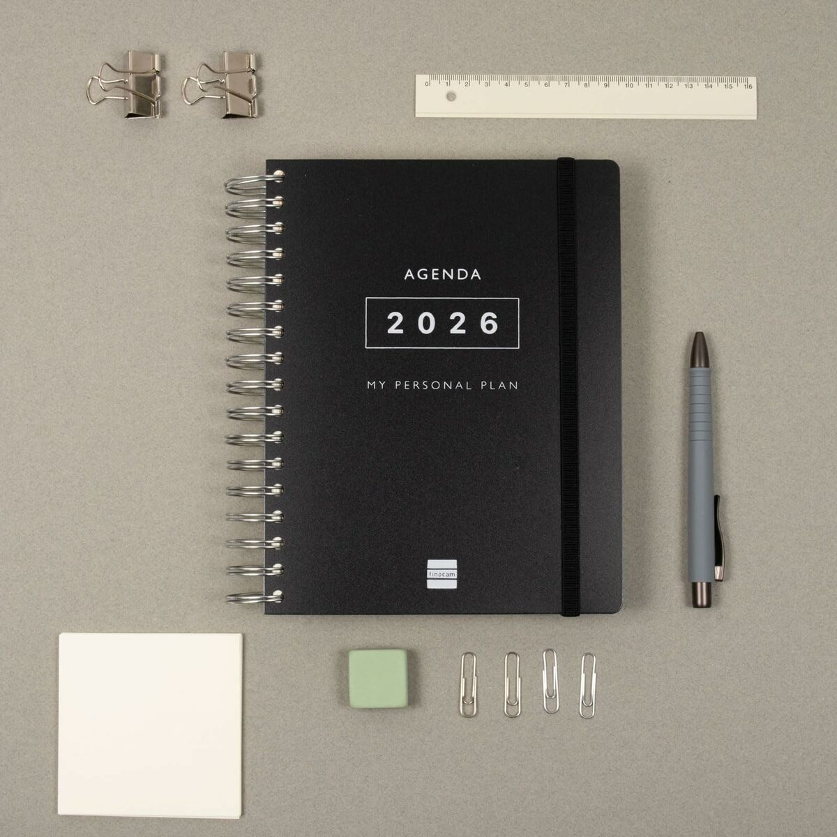 Agenda Finocam Negro Cuarto 15,5 x 21,7 cm