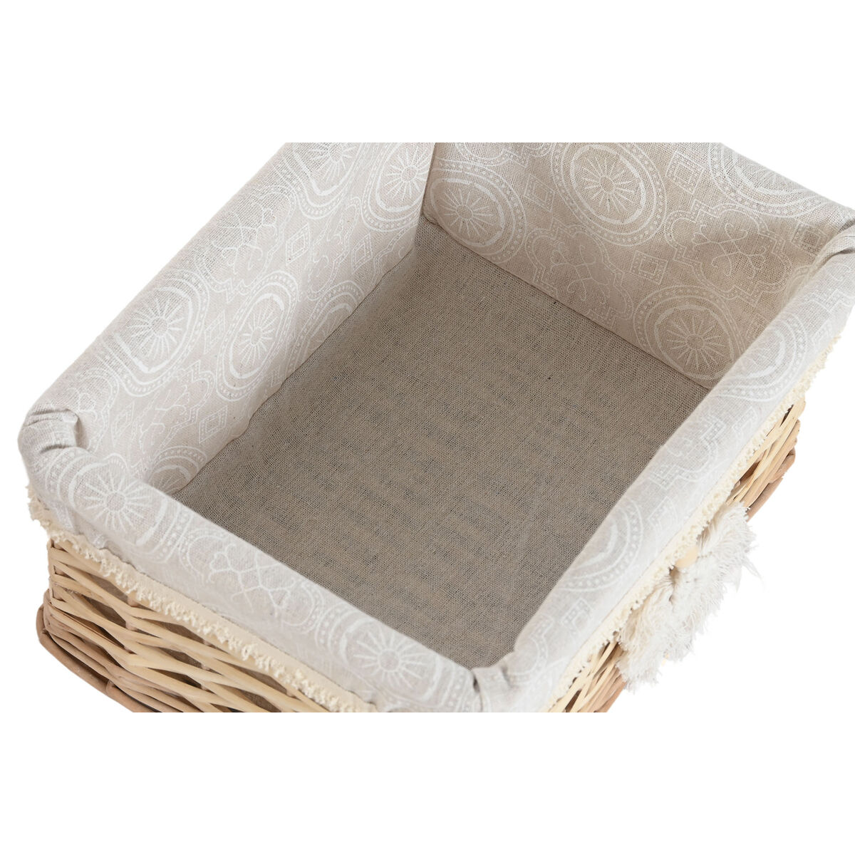 Cesto para la Ropa Sucia Home ESPRIT Natural Mimbre Boho 47 x 35 x 55 cm 5 Piezas