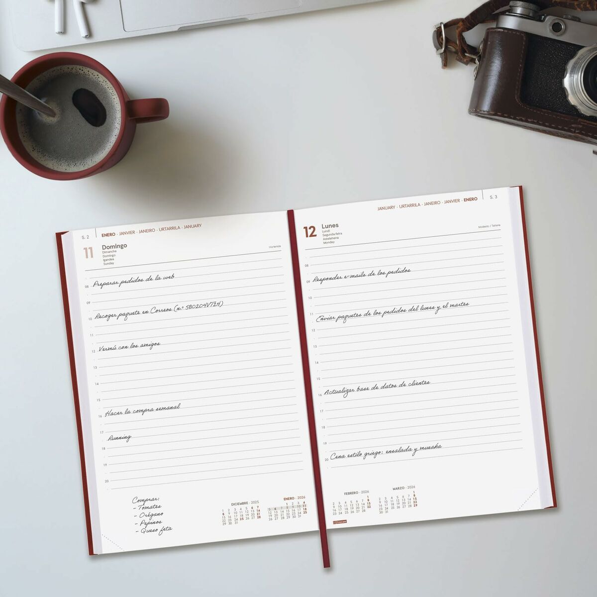 Agenda Finocam Burdeos 16,5 x 24 cm
