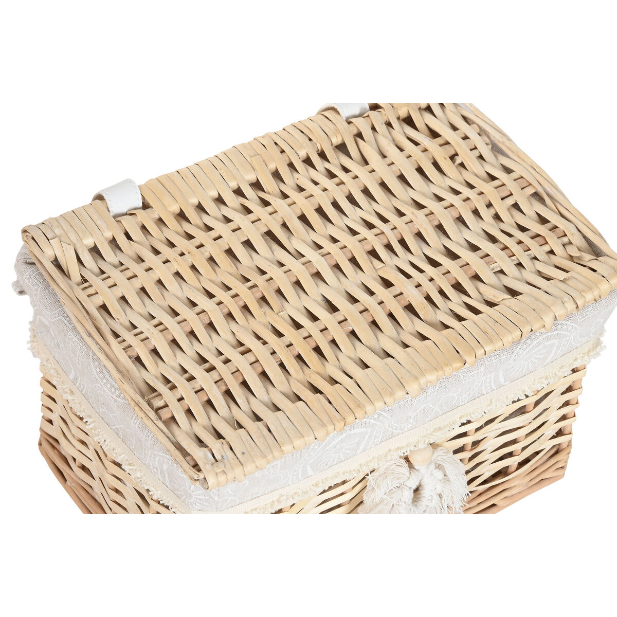 Caja Decorativa Home ESPRIT Natural Mimbre Boho (2 Piezas)