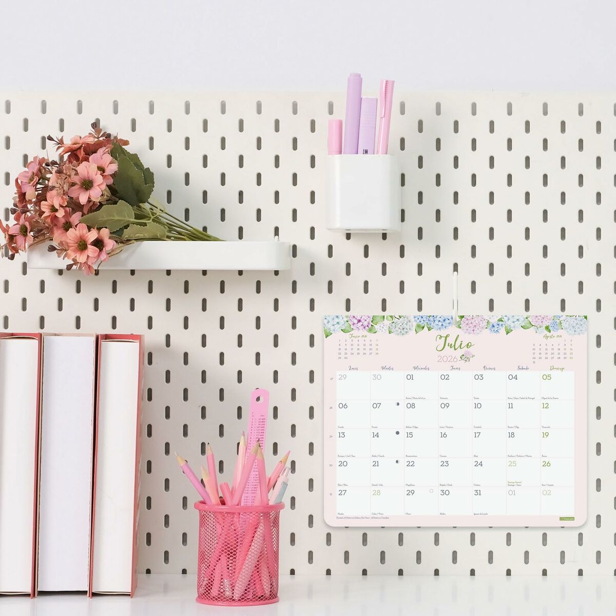 Calendario de pared Finocam Multicolor Papel 25 x 20 cm