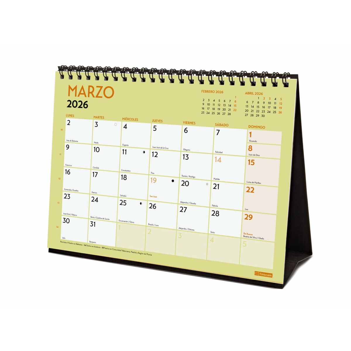 Calendario de Sobremesa Finocam Multicolor Papel 21 x 15 cm