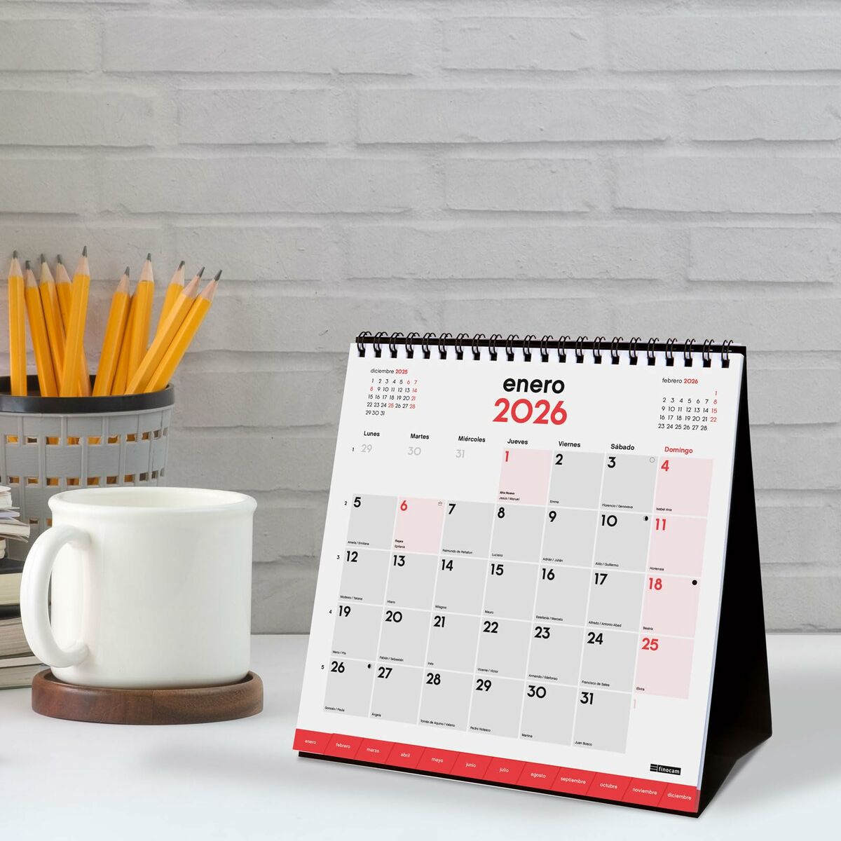 Calendario de Sobremesa Finocam Papel 19 x 19 cm