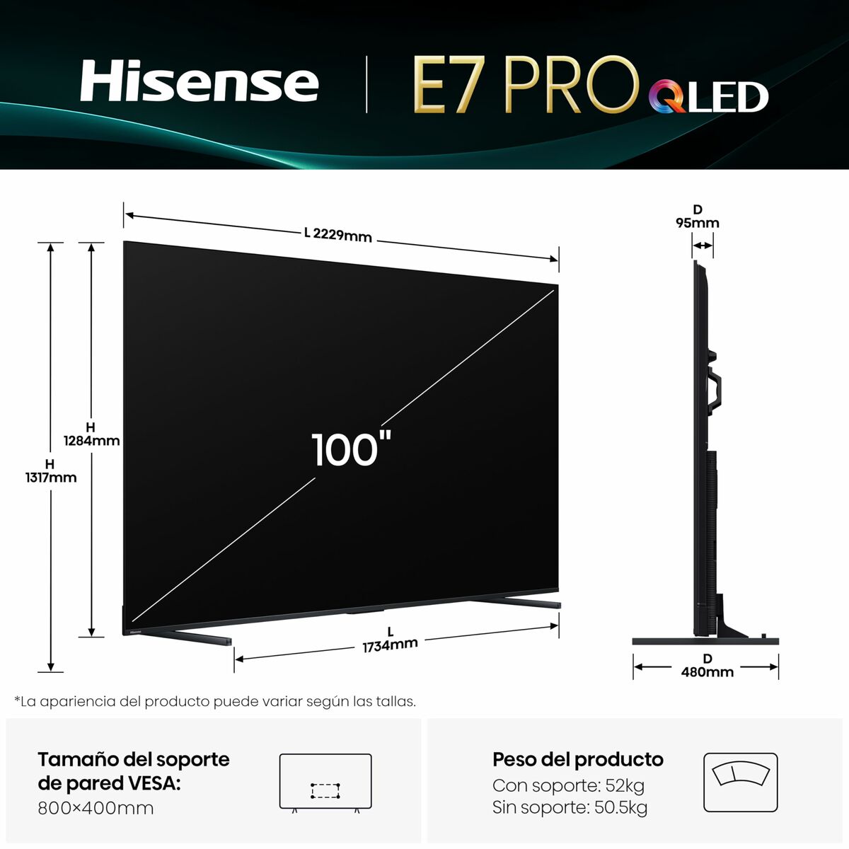 Smart TV Hisense 100E7Q PRO