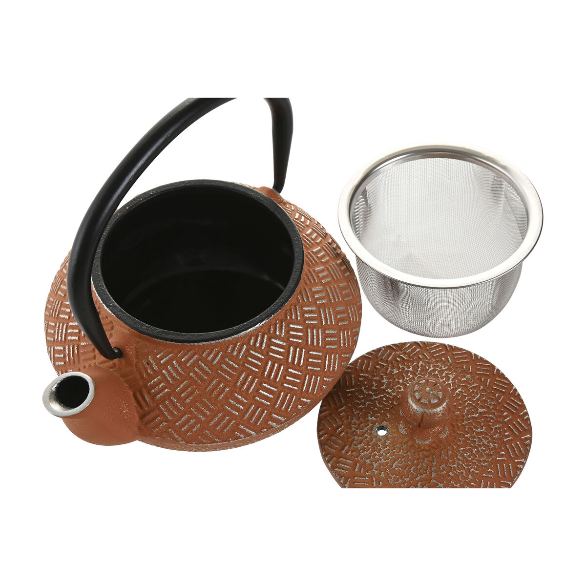 Tetera Home ESPRIT Amarillo Azul Naranja Acero Inoxidable Hierro 300 ml (3 Unidades)