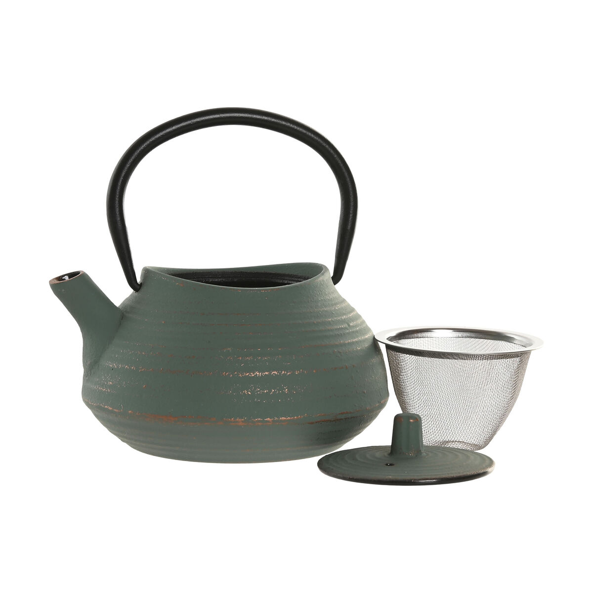 Tetera Home ESPRIT Verde Naranja Acero Inoxidable Hierro 400 ml (2 Unidades)