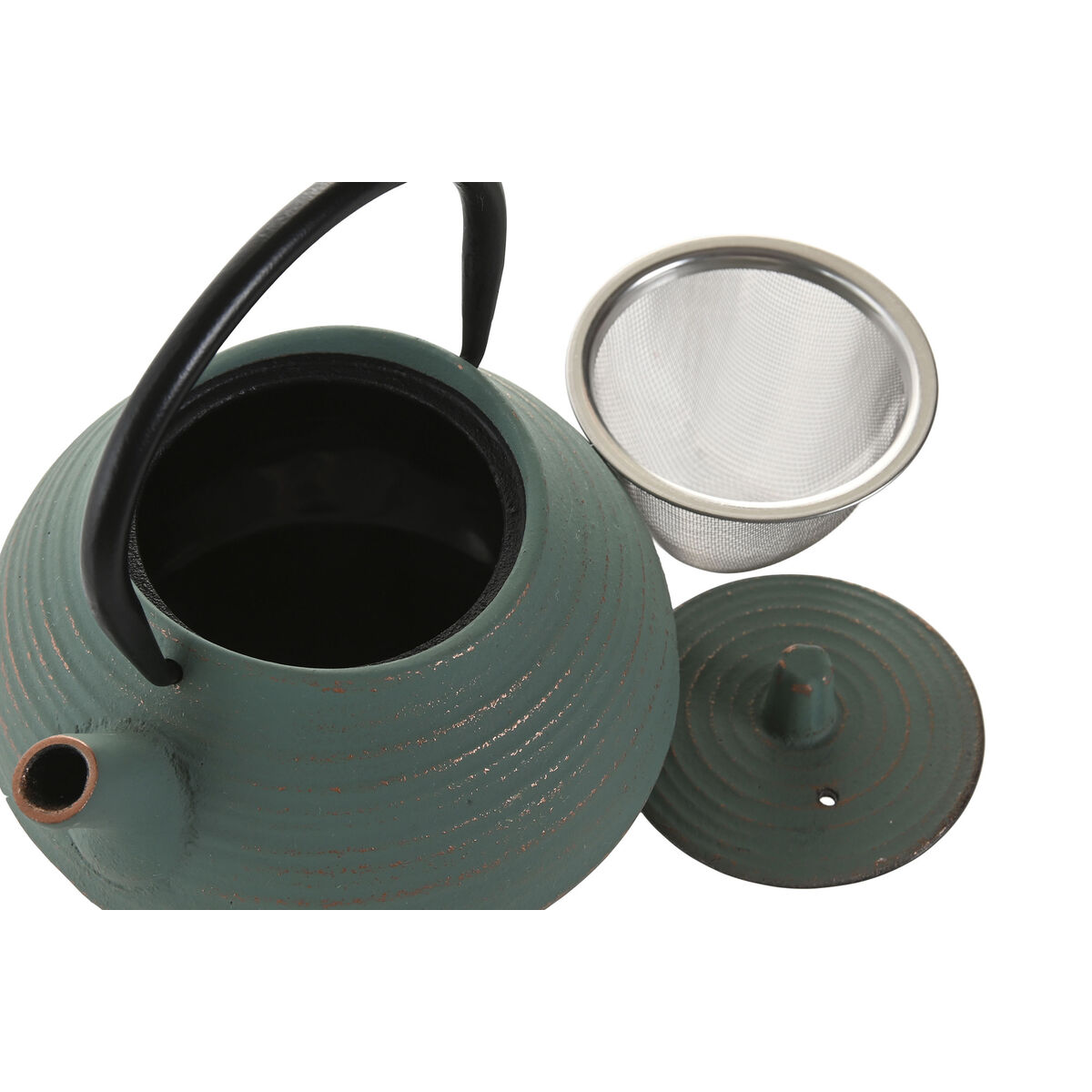 Tetera Home ESPRIT Verde Naranja Acero Inoxidable Hierro 400 ml (2 Unidades)