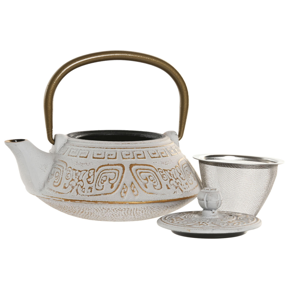 Tetera Home ESPRIT Blanco Rosa Acero Inoxidable Hierro 400 ml (2 Unidades)