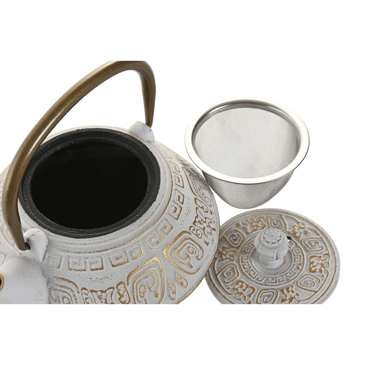 Tetera Home ESPRIT Blanco Rosa Acero Inoxidable Hierro 400 ml (2 Unidades)