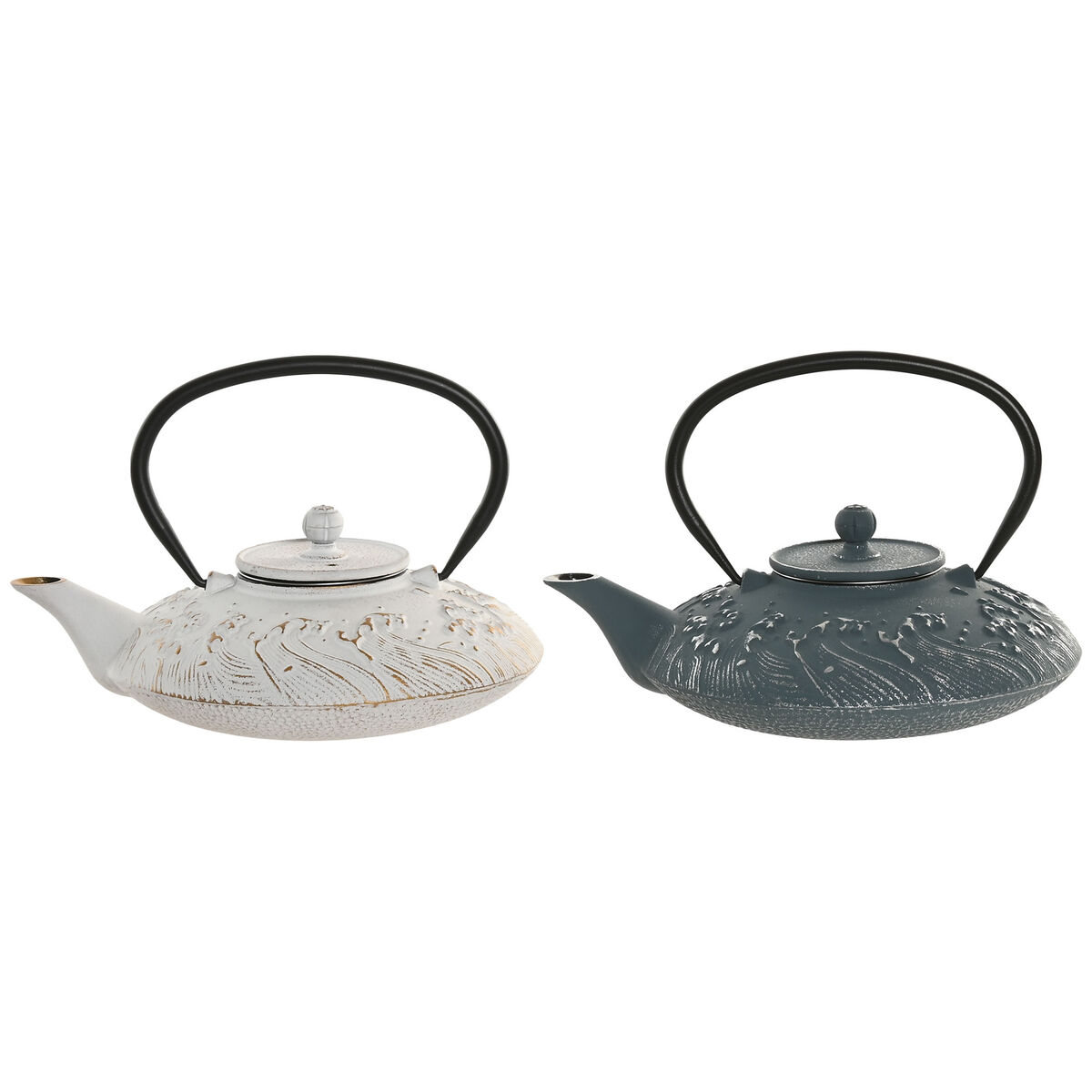 Tetera Home ESPRIT Azul Blanco Acero Inoxidable Hierro 800 ml (2 Unidades)