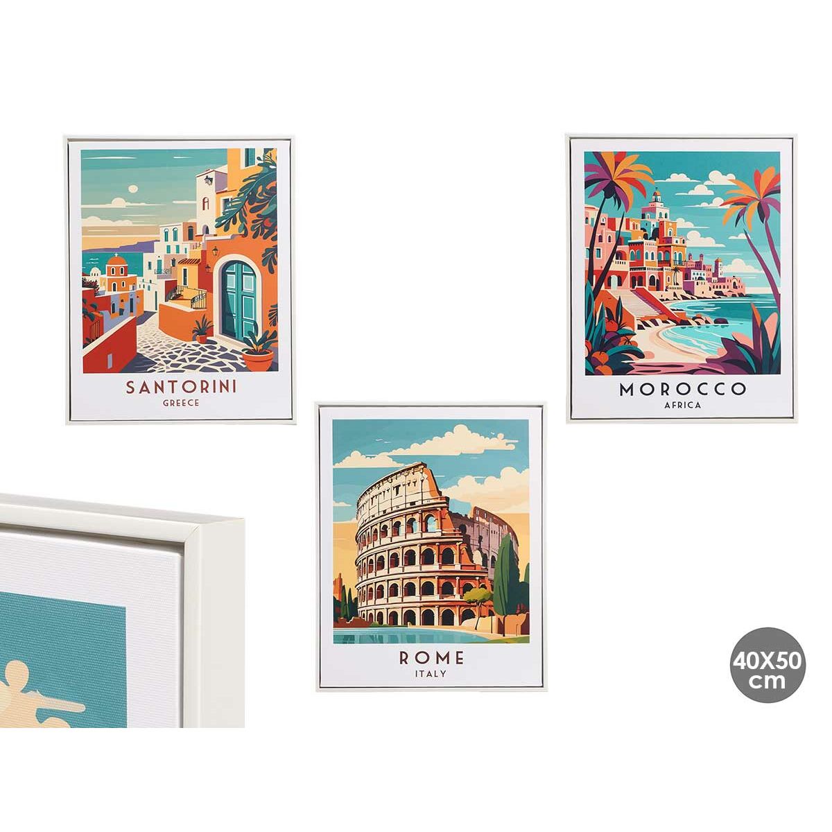 Lienzo Gift Decor Ciudad 40 x 3 x 50 cm (6 Unidades)