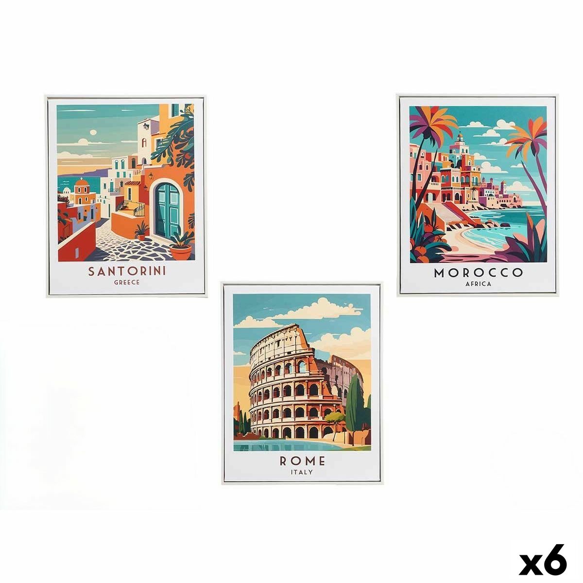 Lienzo Gift Decor Ciudad 40 x 3 x 50 cm (6 Unidades)