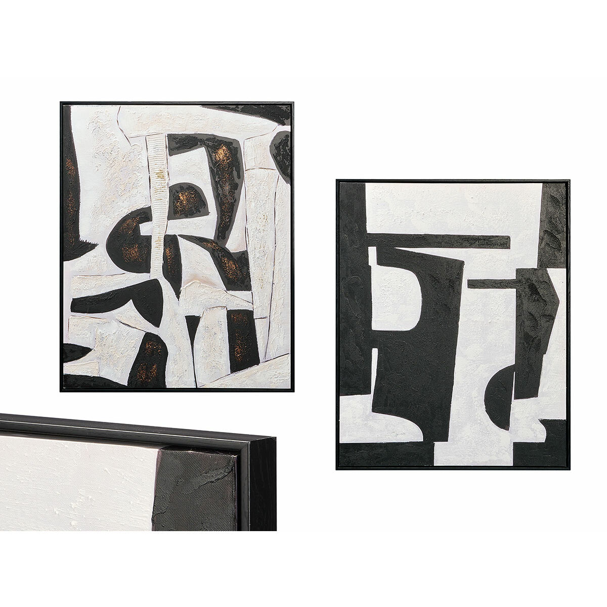 Lienzo Gift Decor Lovers Blanco Negro 70 x 3,5 x 90 cm (2 Unidades)