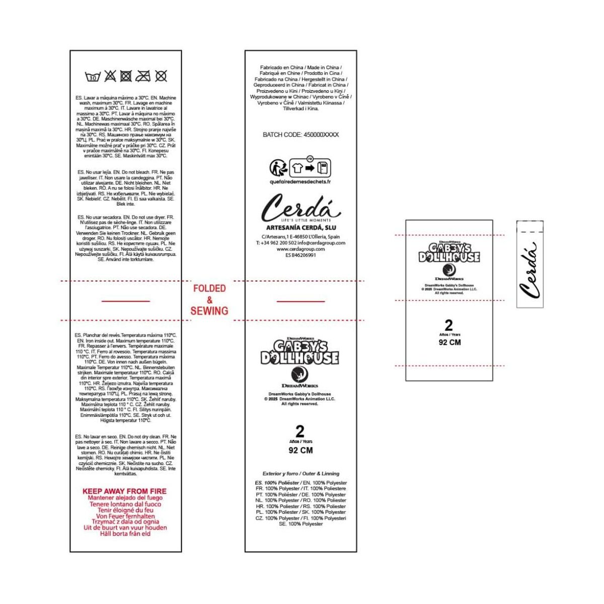 Batín Infantil Gabby's Dollhouse Rosa