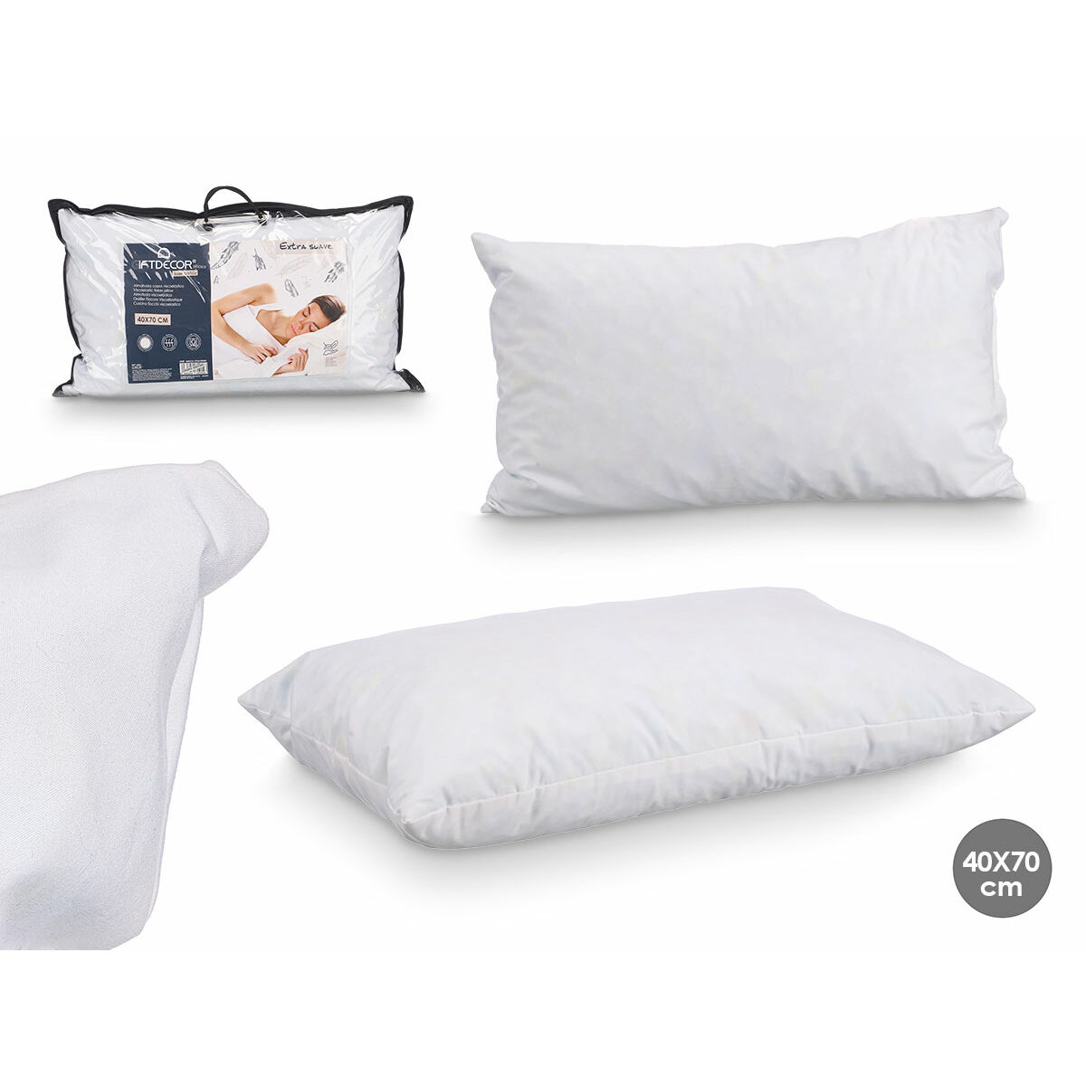 Almohada Viscoelástica Gift Decor Blanco 70 x 40 cm (6 Unidades)