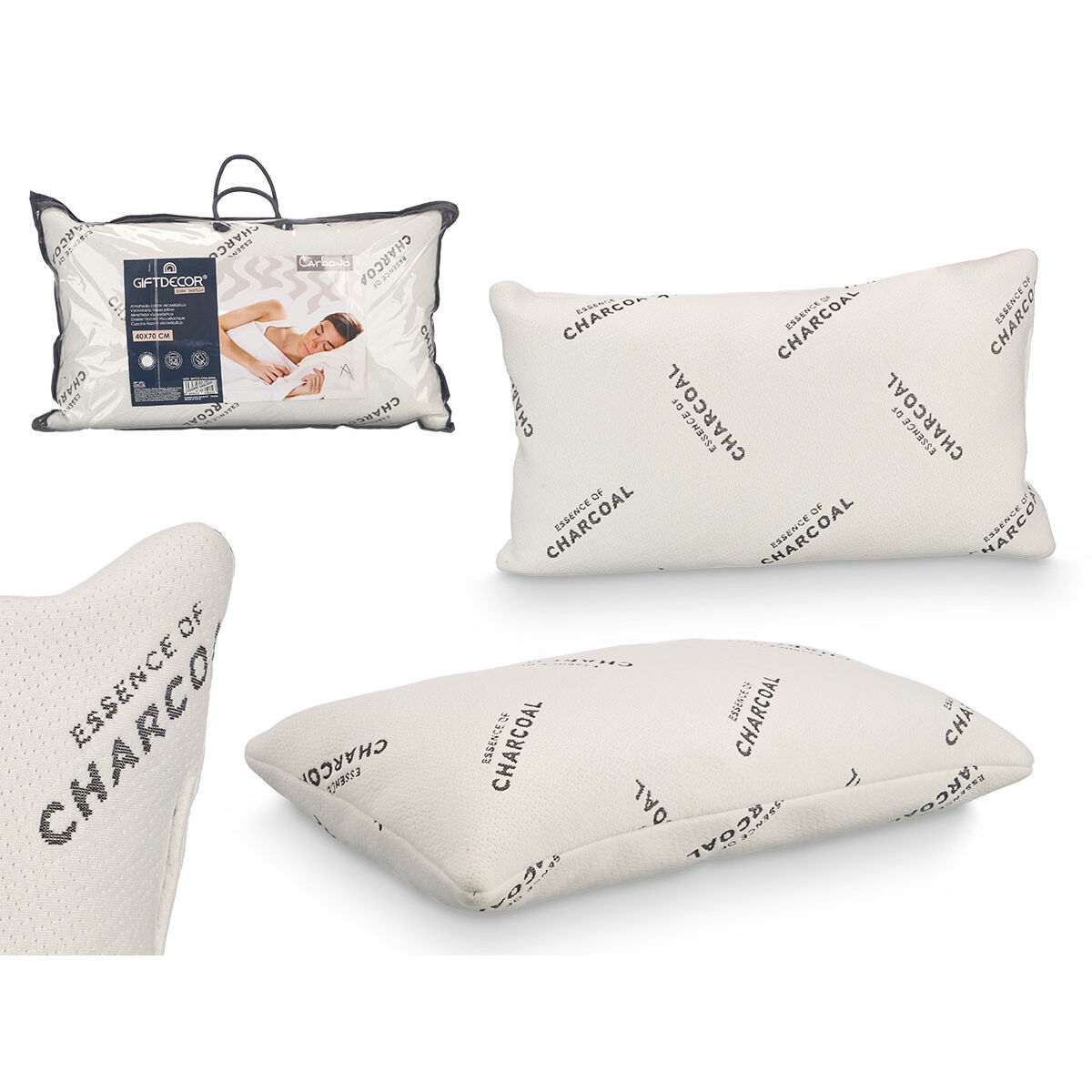 Almohada Viscoelástica Gift Decor Blanco 70 x 15 x 40 cm (6 Unidades)