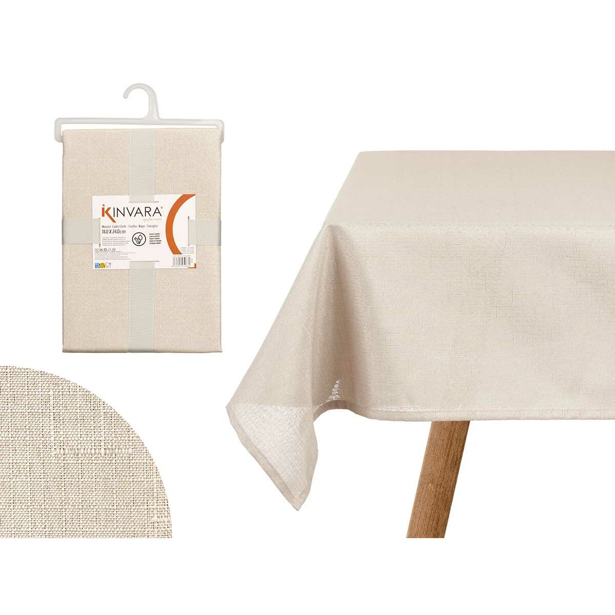 Mantel Kinvara Crema 140 x 240 cm (12 Unidades)