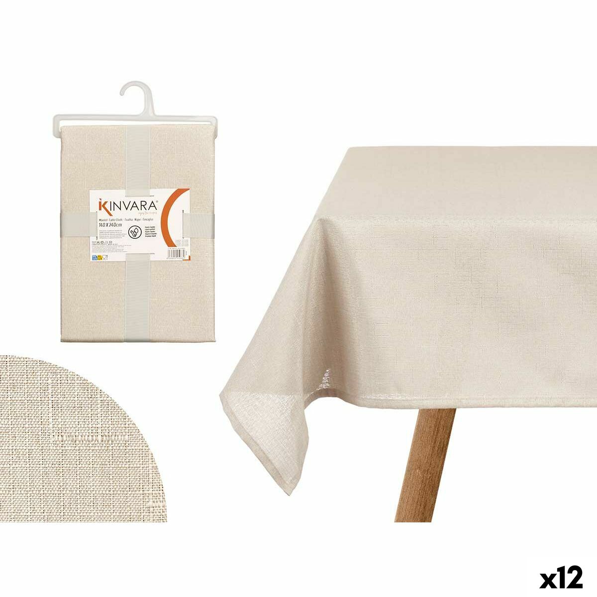 Mantel Kinvara Crema 140 x 240 cm (12 Unidades)