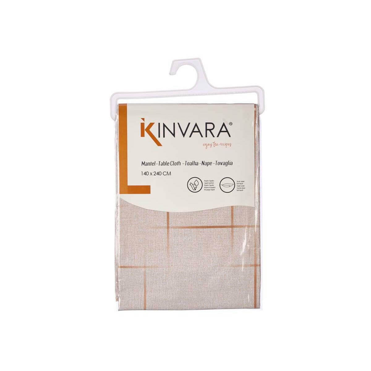 Mantel Kinvara Marrón 140 x 240 cm (24 Unidades)
