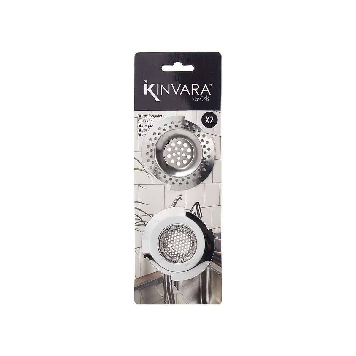 Filtros Fregadero Kinvara Plateado Acero Inoxidable 2 Piezas (12 Unidades)