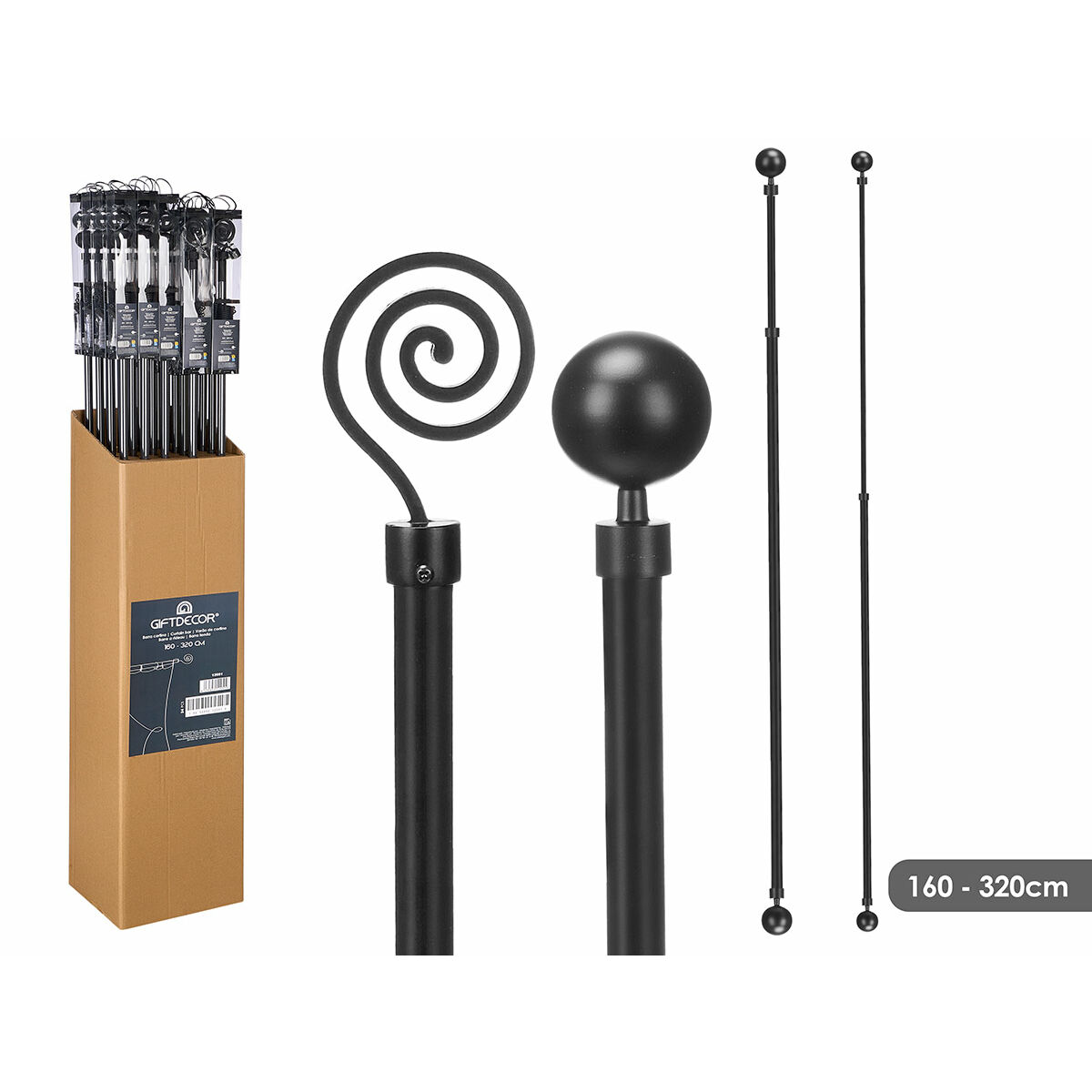 Barra para Cortinas Gift Decor Extensible 160-320 cm (24 Unidades)