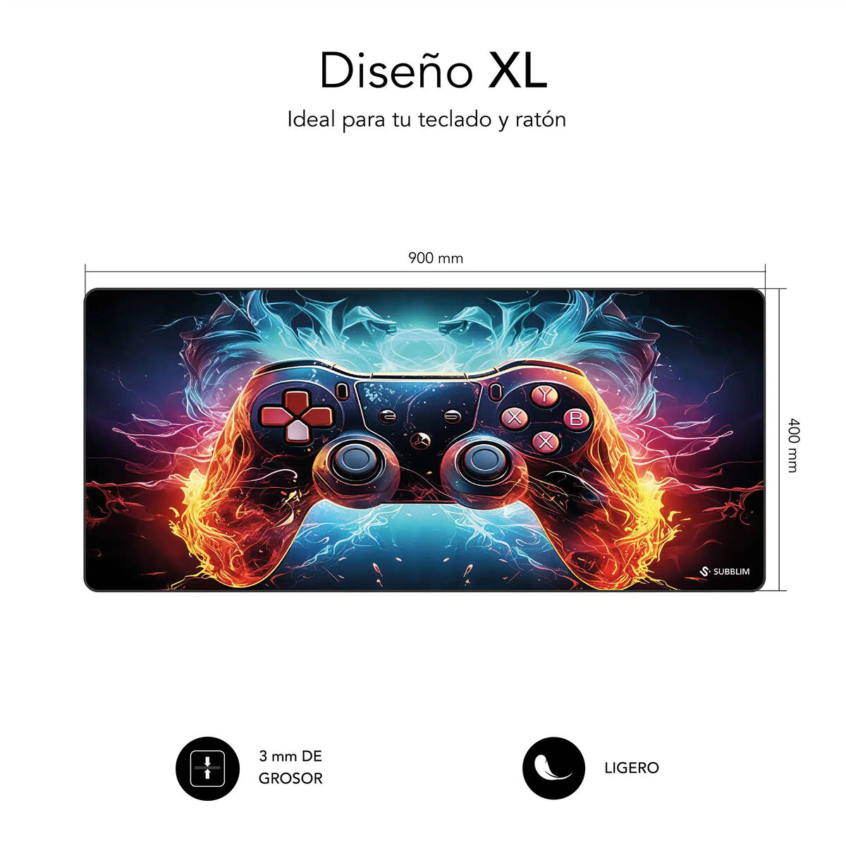 Alfombrilla de Ratón Subblim SUBMP-01PUW08