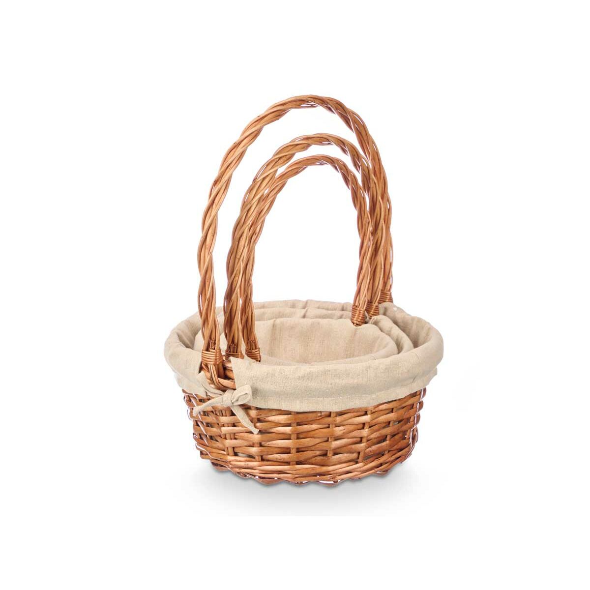 Juego de Cestas Kipit Natural Poliéster Algodón Mimbre 3 Piezas (8 Unidades)