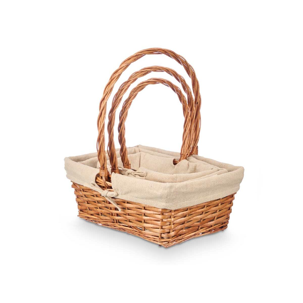 Juego de Cestas Kipit Natural Poliéster Algodón Mimbre 3 Piezas (8 Unidades)