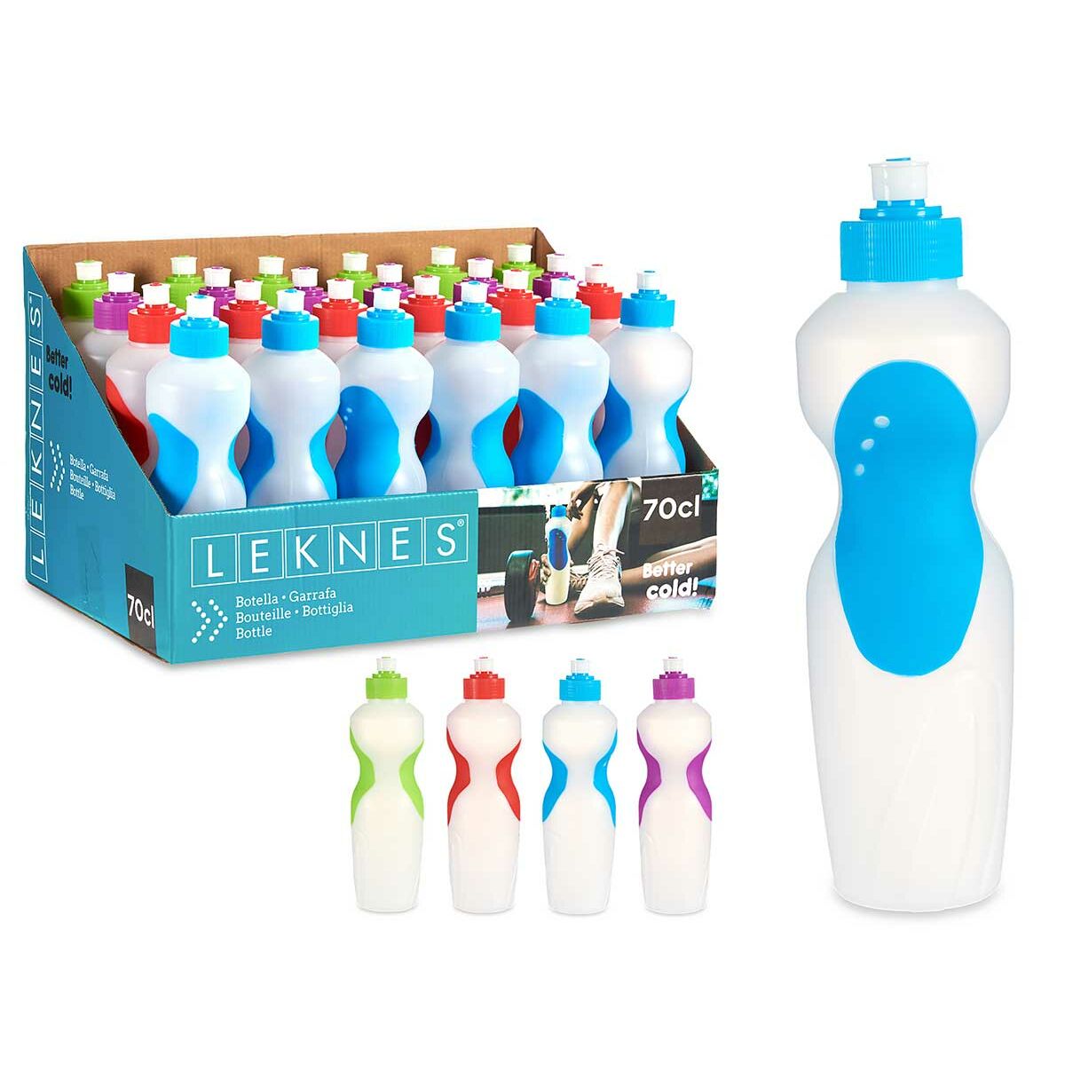 Botella de Agua Leknes Polietileno 700 ml (24 Unidades)