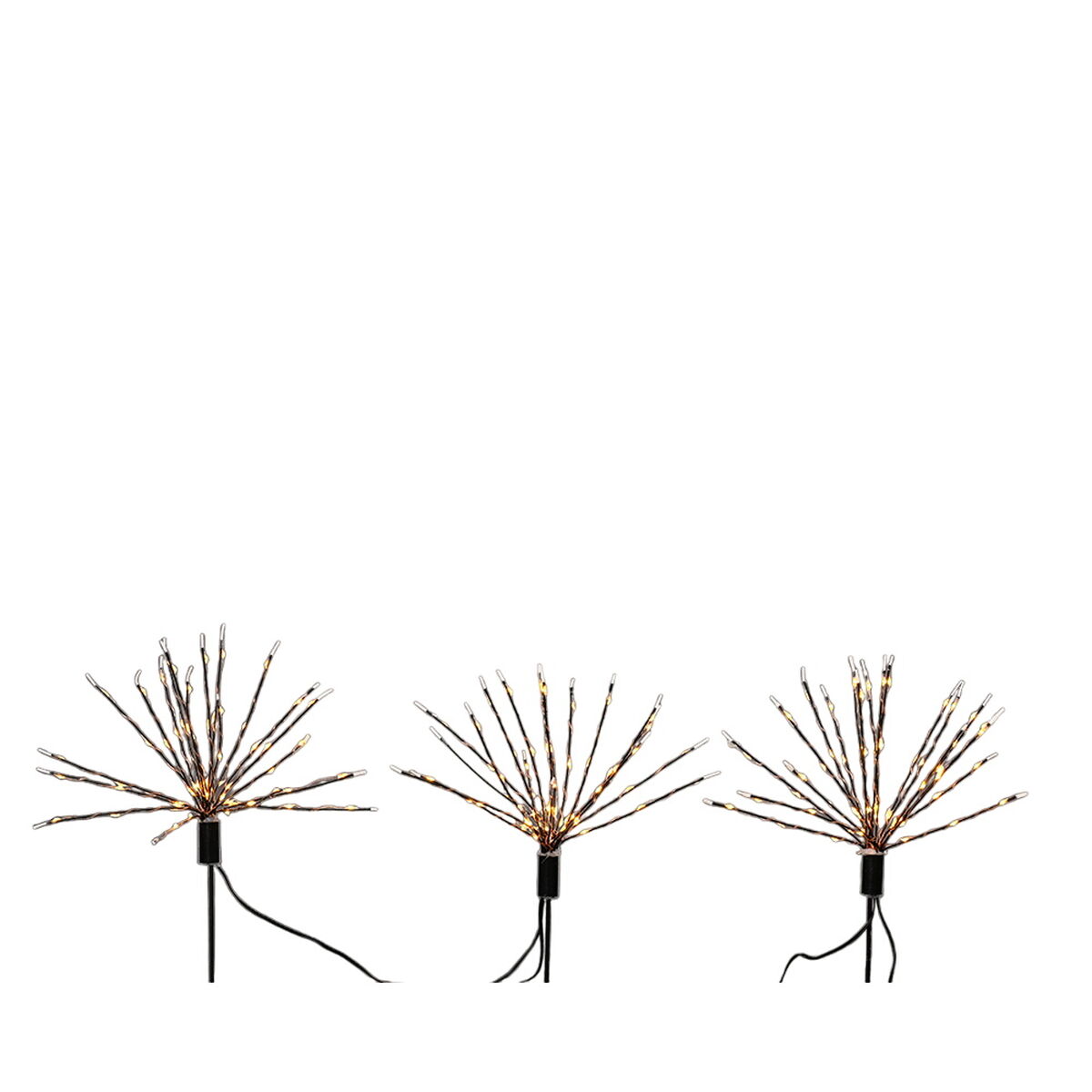 Set de Estacas LED de jardín Lumineo Fuegos Artificiales Navidad 220 V MicroLED 3 Piezas