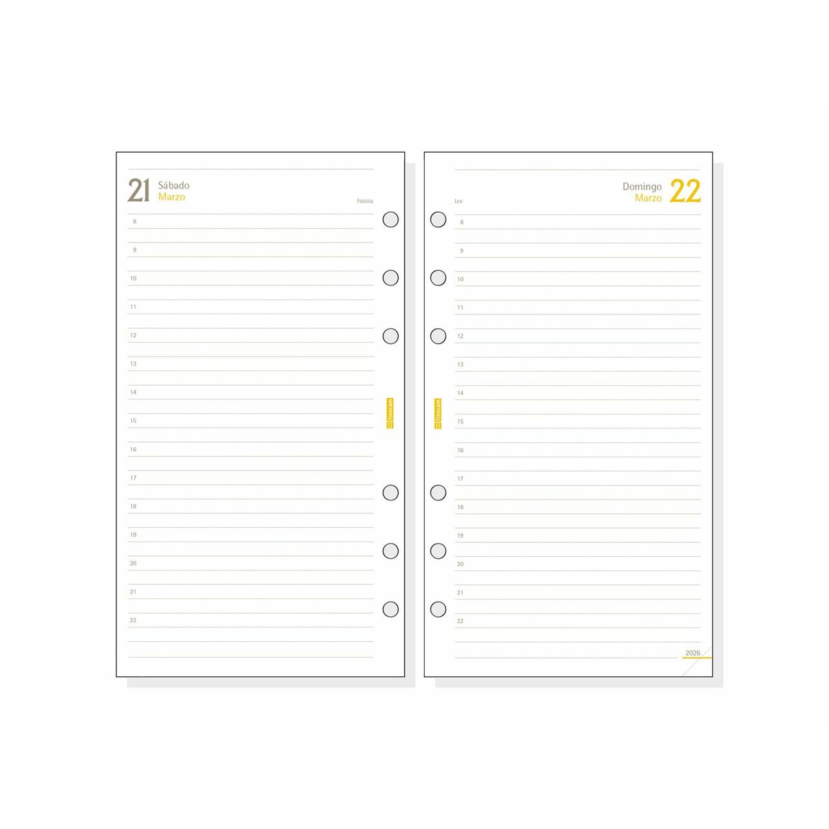 Recambio para Agenda Finocam C998 2026 9,4 x 17,1 cm