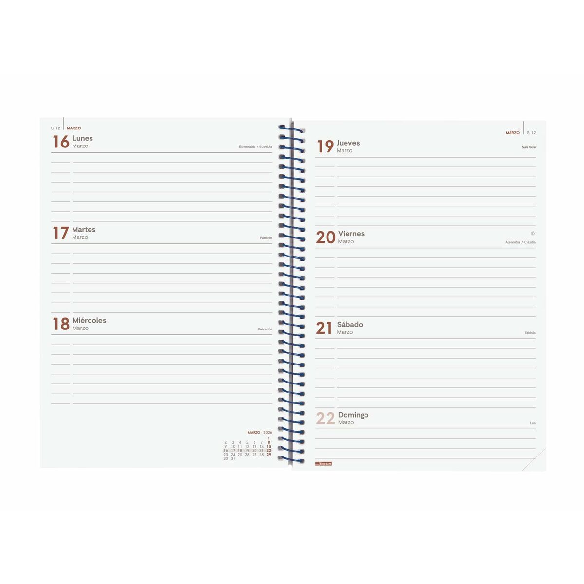 Agenda Finocam YEAR Azul A5 15,5 x 21,2 cm 2026