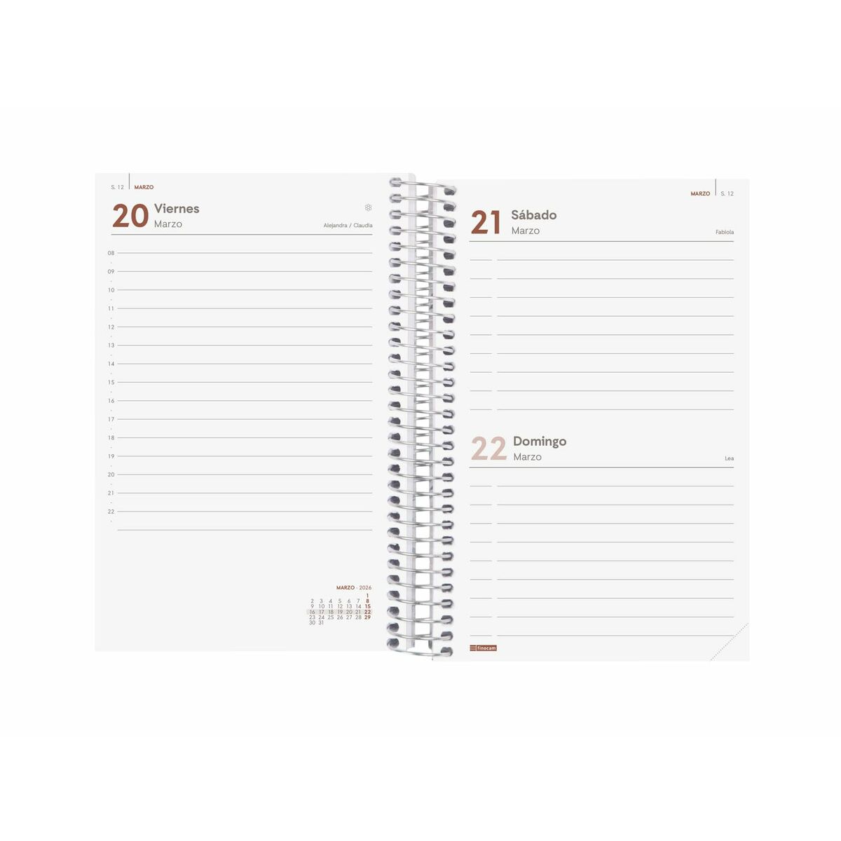 Agenda Finocam YEAR Rojo 11,7 x 18,1 cm 2026