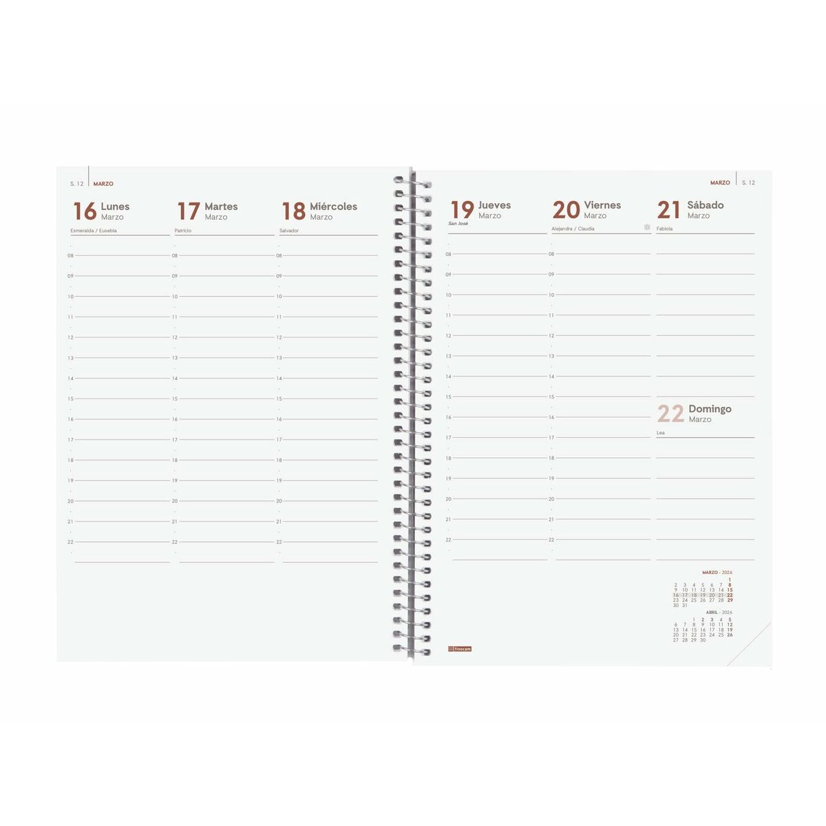 Agenda Finocam YEAR Rojo A5 15,5 x 21,2 cm 2026