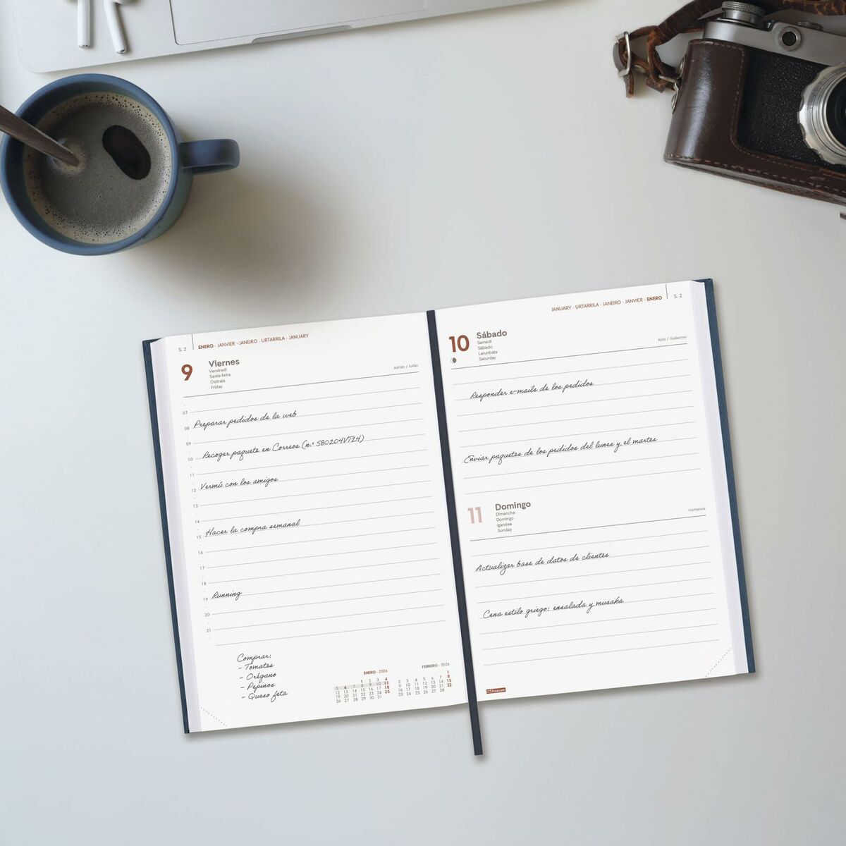 Agenda Finocam DYNAMIC MILANO Azul A5 21 x 27 cm 2026