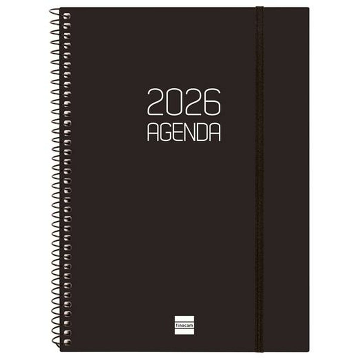 Agenda Finocam OPAQUE Negro A5 15,5 x 21,2 cm 2026