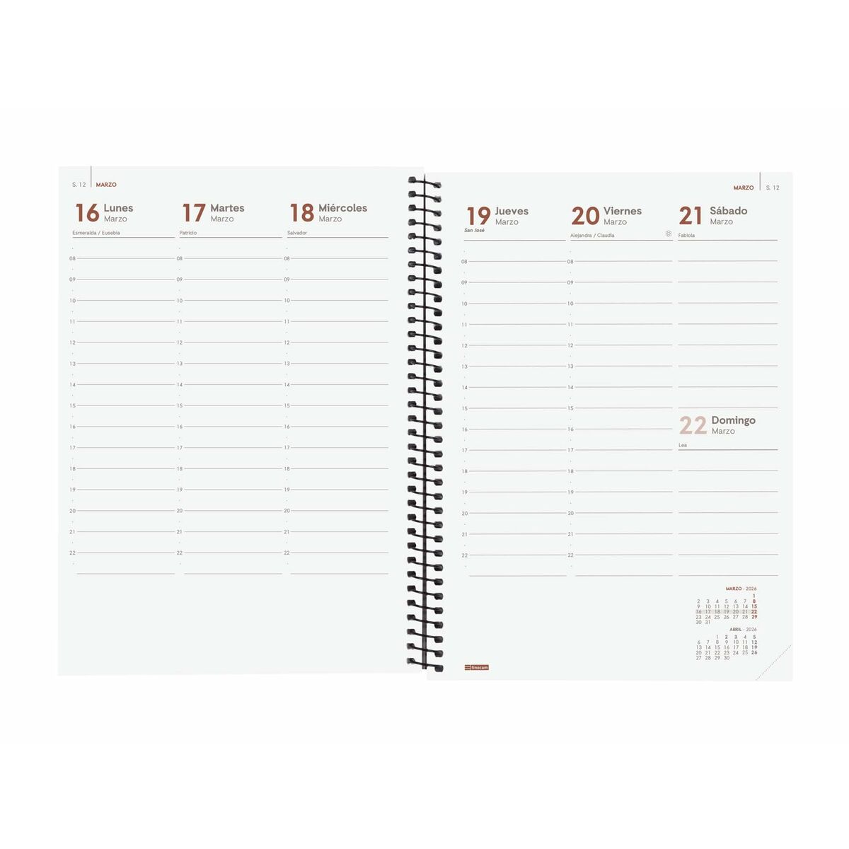 Agenda Finocam A5 15,5 x 21,2 cm 2026 Personalizable