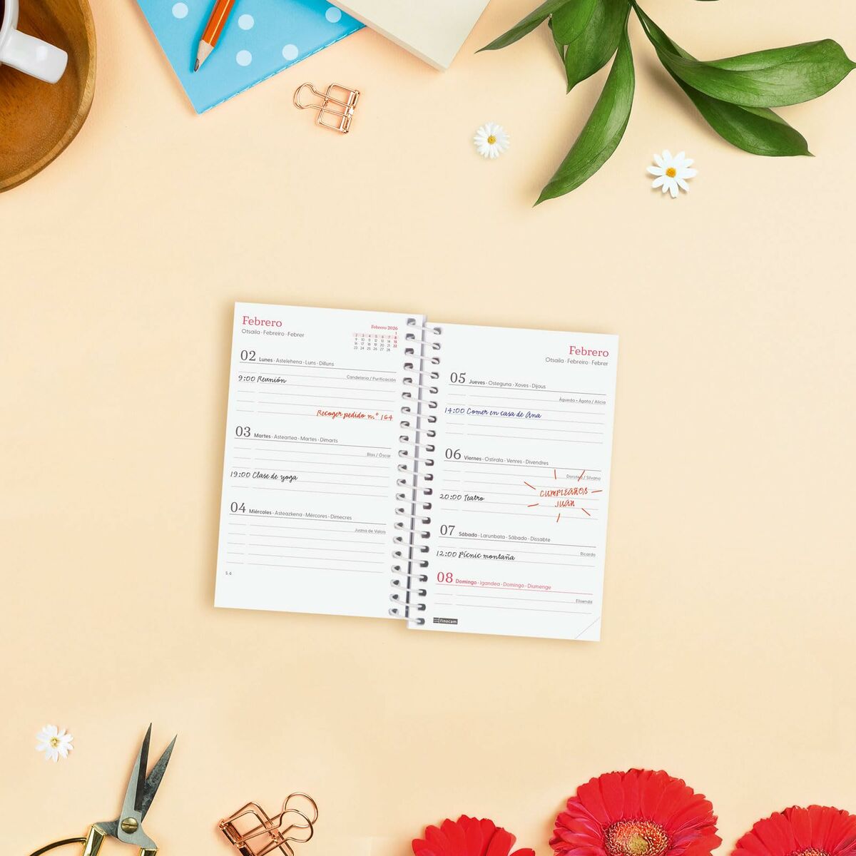 Agenda Finocam DESIGN COLLECTION Ahora Mini 7,9 x 12,7 cm 2026