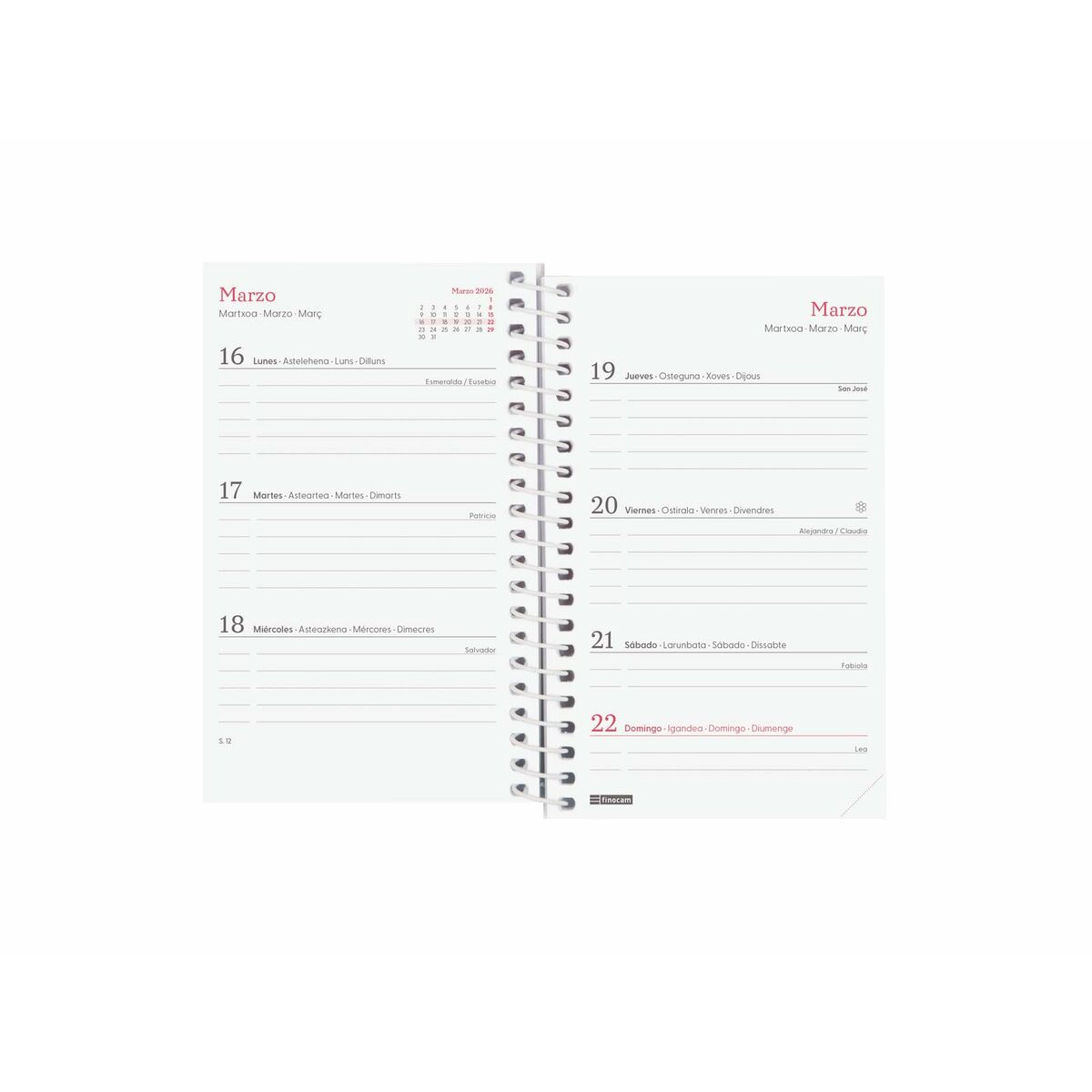 Agenda Finocam DESIGN COLLECTION Ahora Mini 7,9 x 12,7 cm 2026