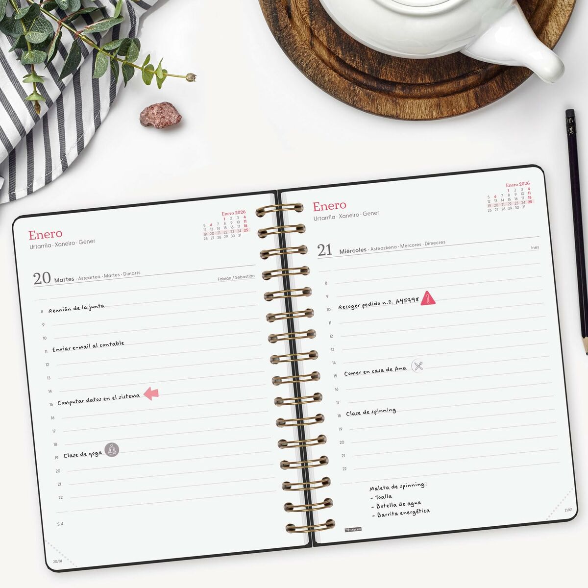 Agenda Finocam Alma Negro A5 15,5 x 21,2 cm 2026