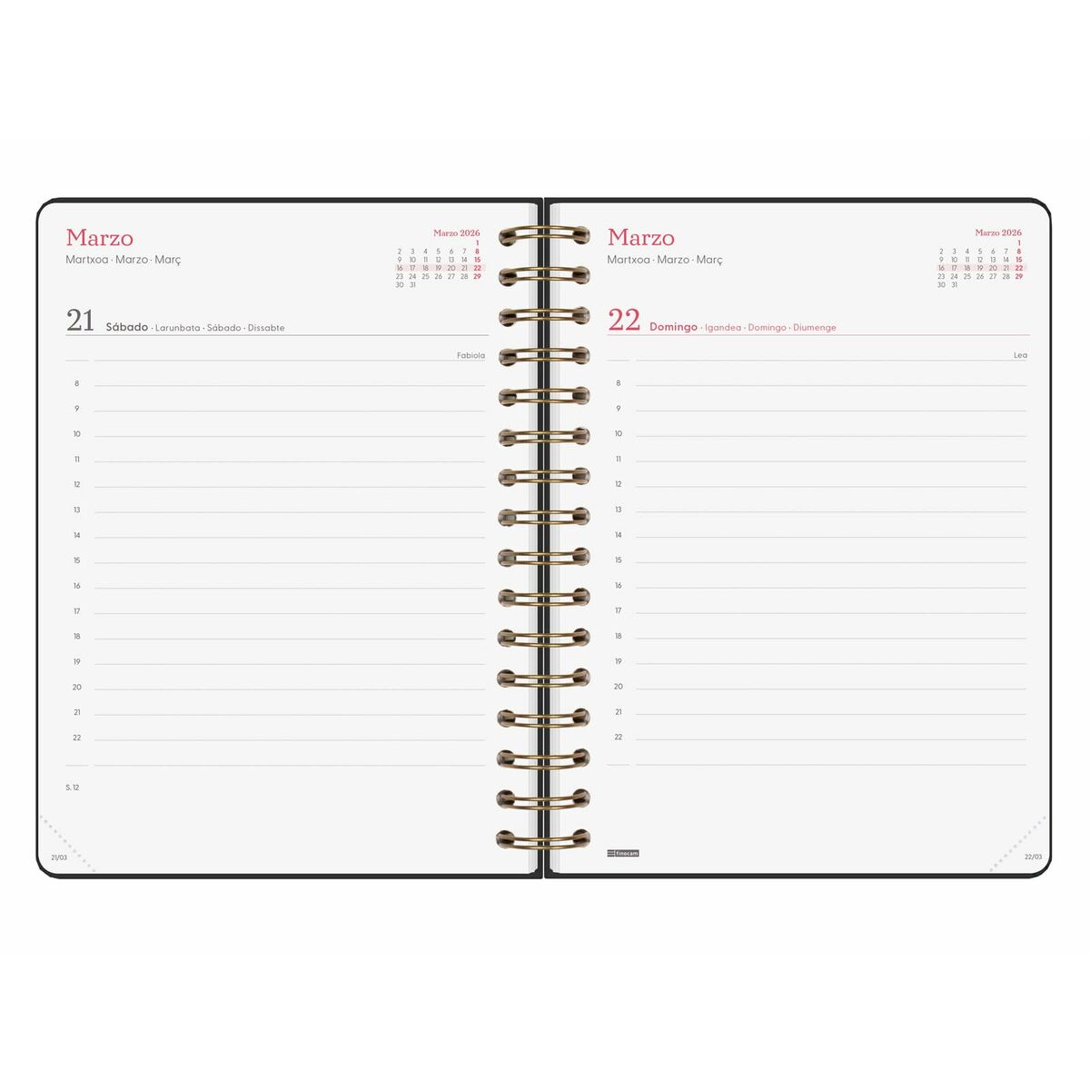 Agenda Finocam Alma Negro A5 15,5 x 21,2 cm 2026