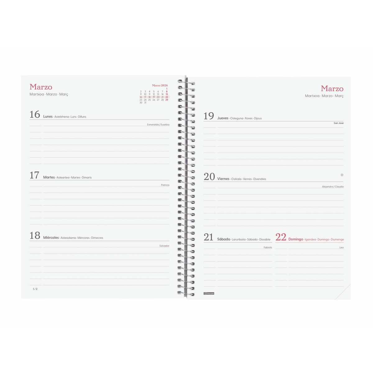 Agenda Finocam DESIGN COLLECTION Imposible A5 15,5 x 21,2 cm 2026
