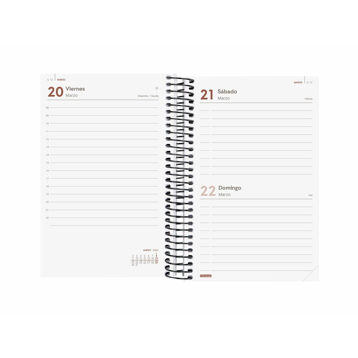 Agenda Finocam YEAR Negro 11,7 x 18,1 cm 2026