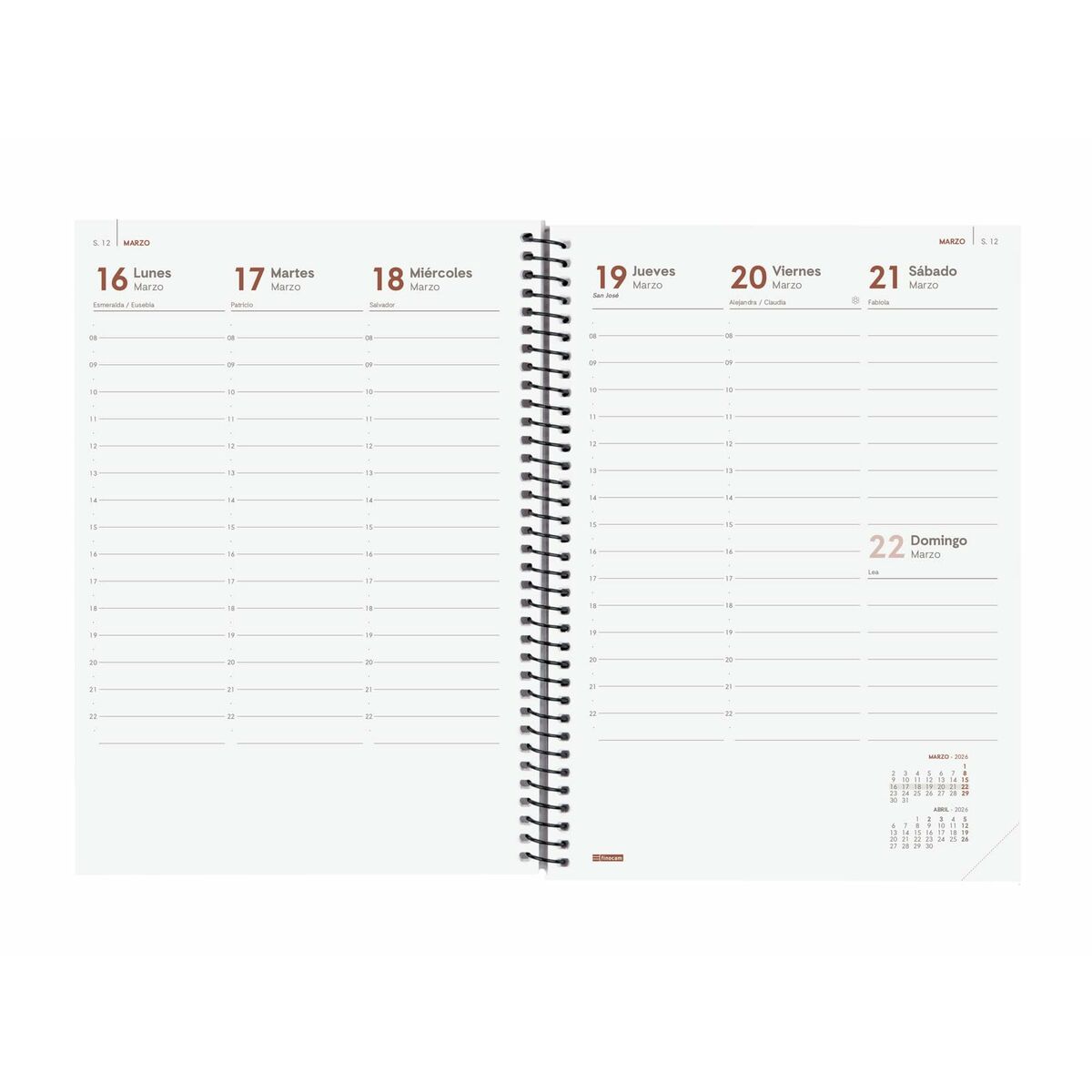Agenda Finocam YEAR Negro A5 15,5 x 21,2 cm 2026