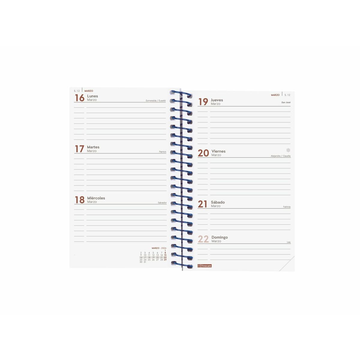 Agenda Finocam YEAR Azul Mini 7,9 x 12,7 cm 2026